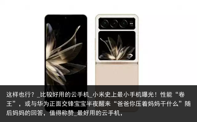 这样也行？_比较好用的云手机_小米史上最小手机曝光！性能“卷王”，或与华为正面交锋宝宝半夜醒来“爸爸你压着妈妈干什么”随后妈妈的回答，值得称赞_最好用的云手机，